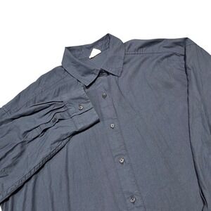 Pact Organic Cotton‎ Button Down Long Sleeve Shirt Dress Womens Size M Blue